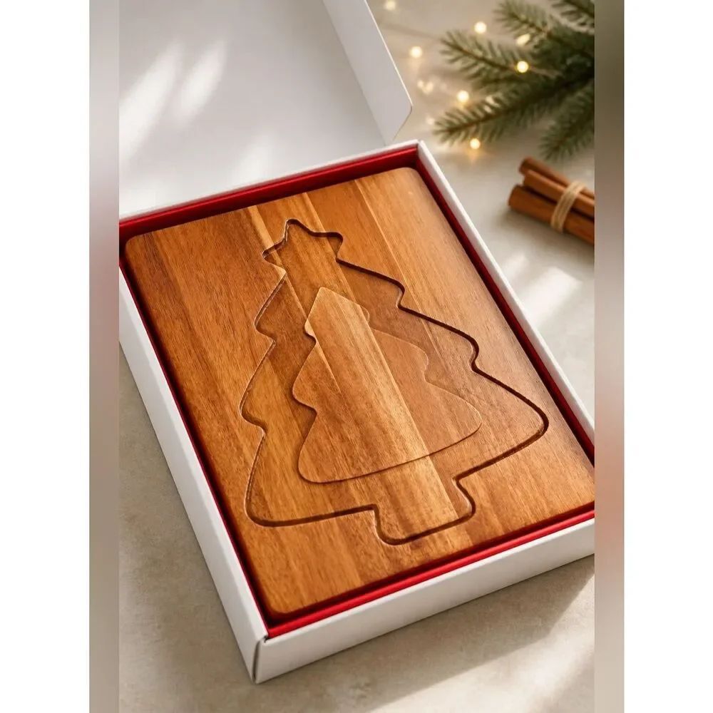 WOOD BOARD TREE CHEESE AND CRACKER BOARD BY LENOX 14” NIB
